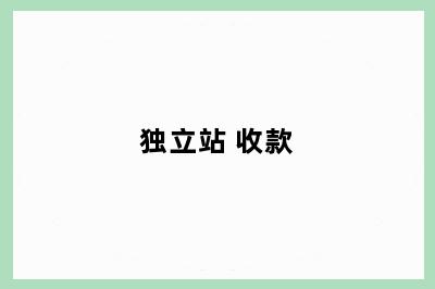 独立站 收款